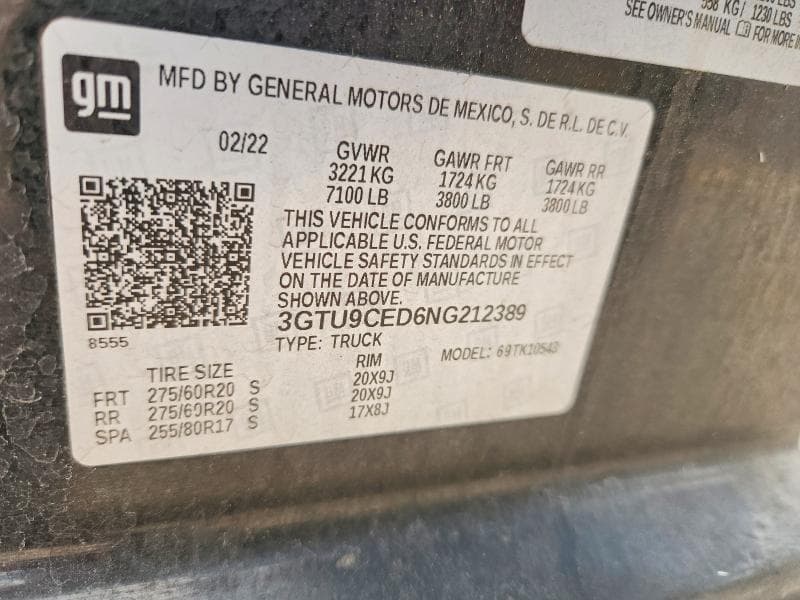 2022 GMC SIERRA LIMITED K1500 ELEVATION 13