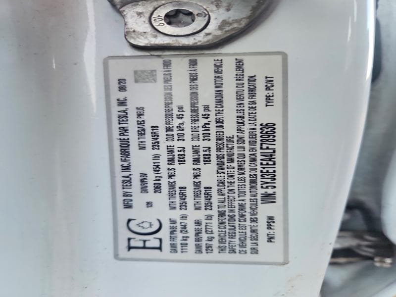 2020 TESLA MODEL 3 12