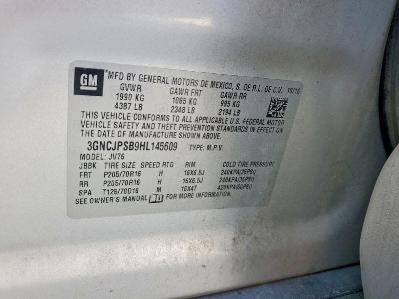 2017 CHEVROLET TRAX 1LT 12
