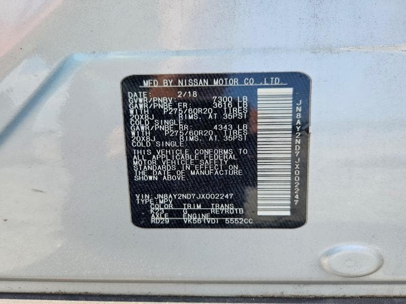 2018 NISSAN ARMADA SL 13