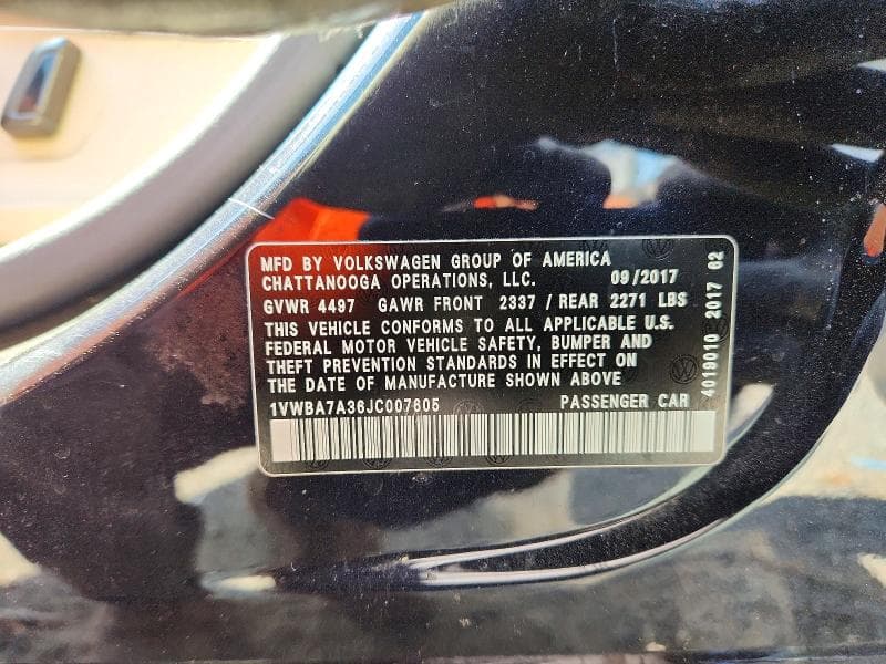 2018 VOLKSWAGEN PASSAT SE 12