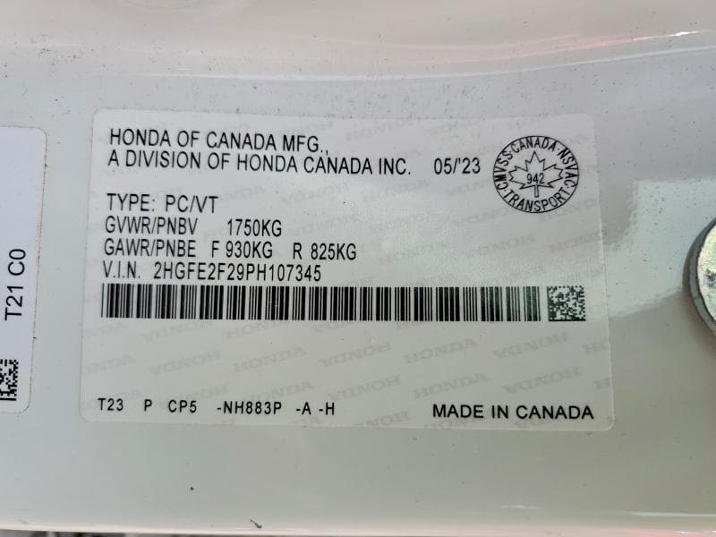 2023 HONDA CIVIC LX 12