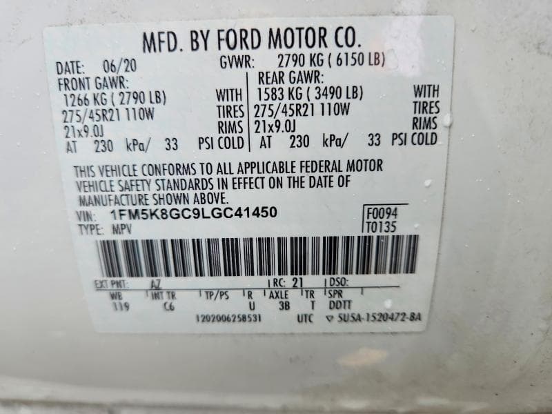 2020 FORD EXPLORER ST 13