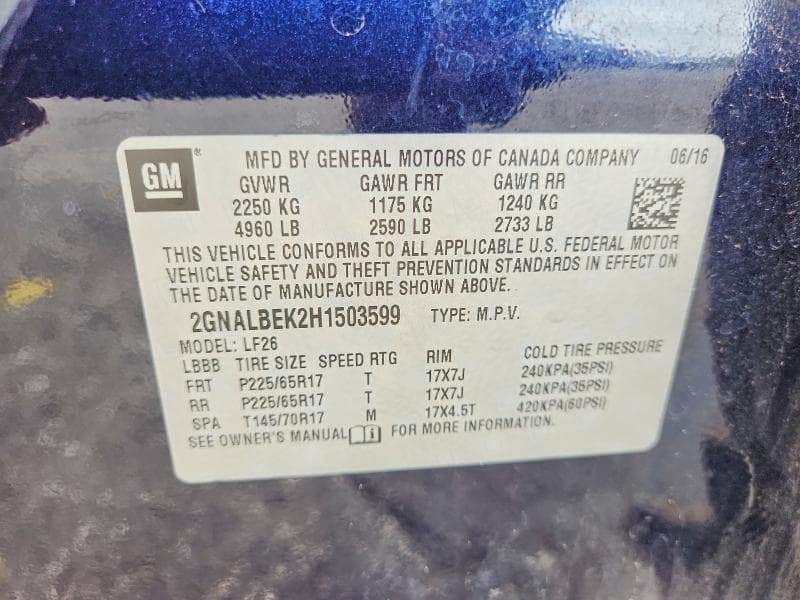 2017 CHEVROLET EQUINOX LS 14