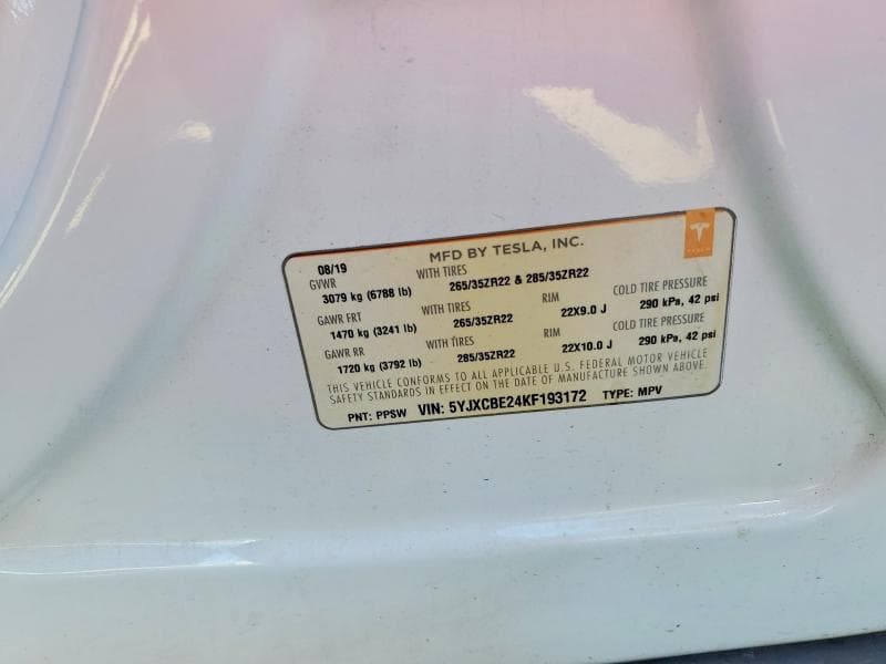 2019 TESLA MODEL X 14