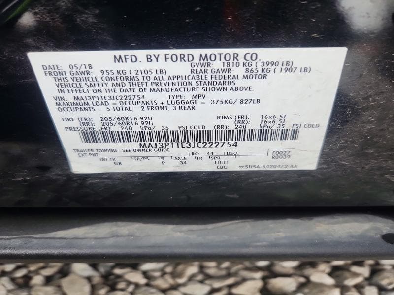 2018 FORD ECOSPORT SE 14