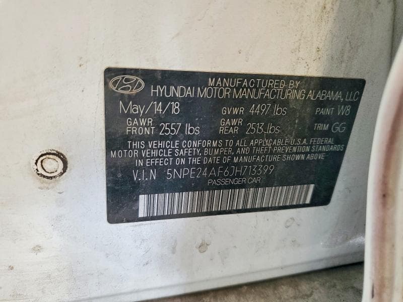 2018 HYUNDAI SONATA SE 12