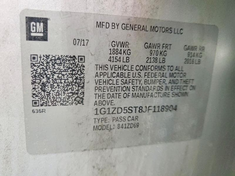 2018 CHEVROLET MALIBU LT 13