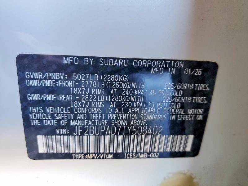 2026 SUBARU OUTBACK PREMIUM 12
