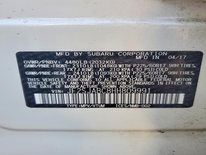 2017 SUBARU FORESTER 2.5I 13