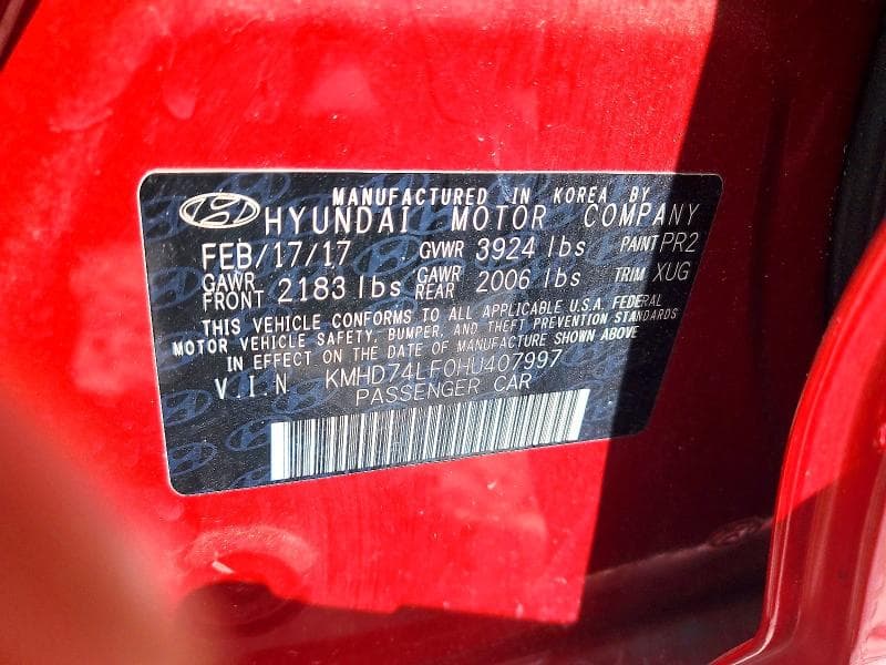 2017 HYUNDAI ELANTRA SE 12