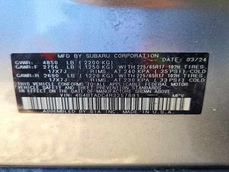 2024 SUBARU OUTBACK PREMIUM 13