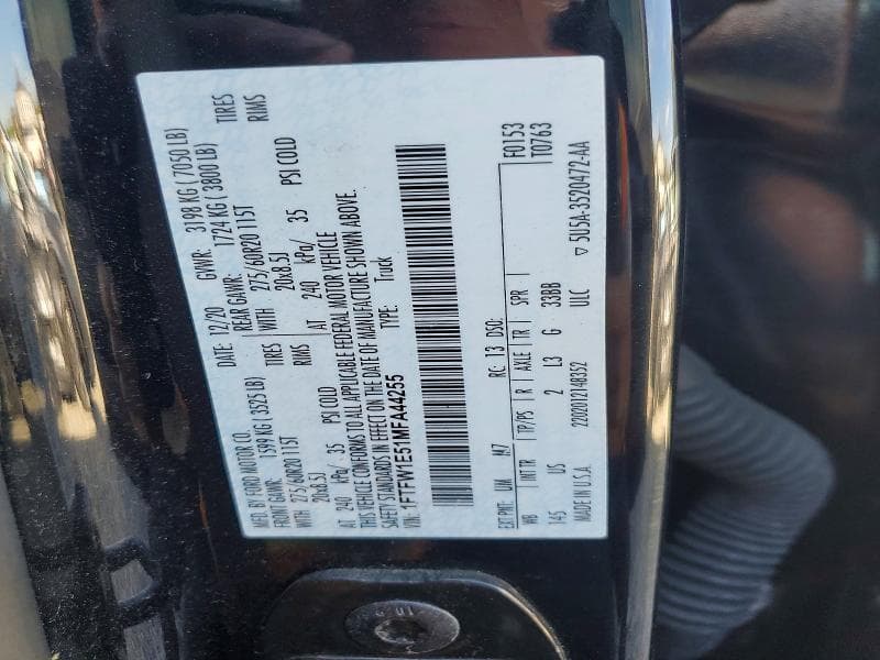 2021 FORD F150 SUPERCREW 12