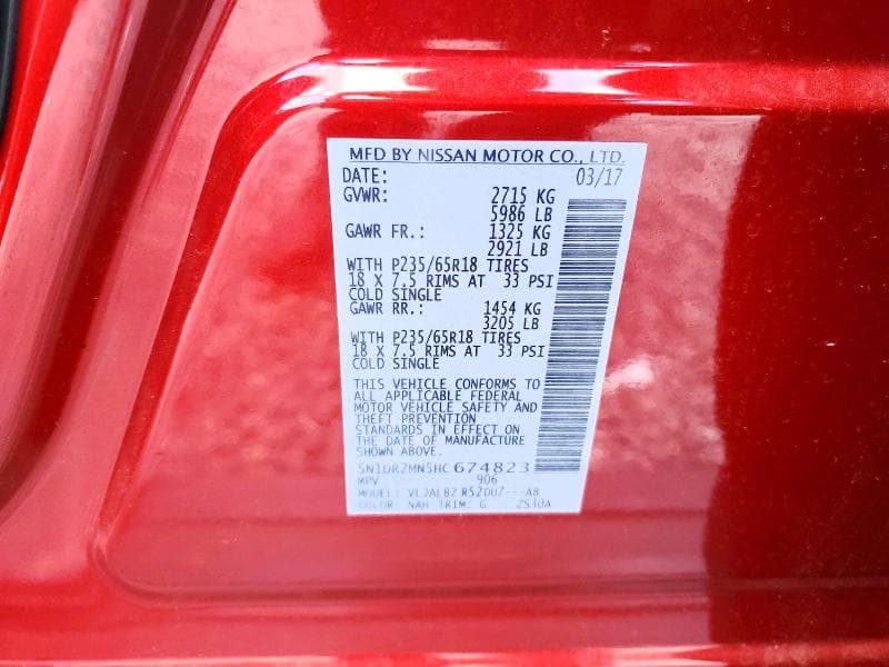 2017 NISSAN PATHFINDER PLATINUM 13