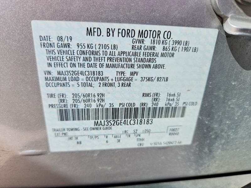 2020 FORD ECOSPORT SE 13