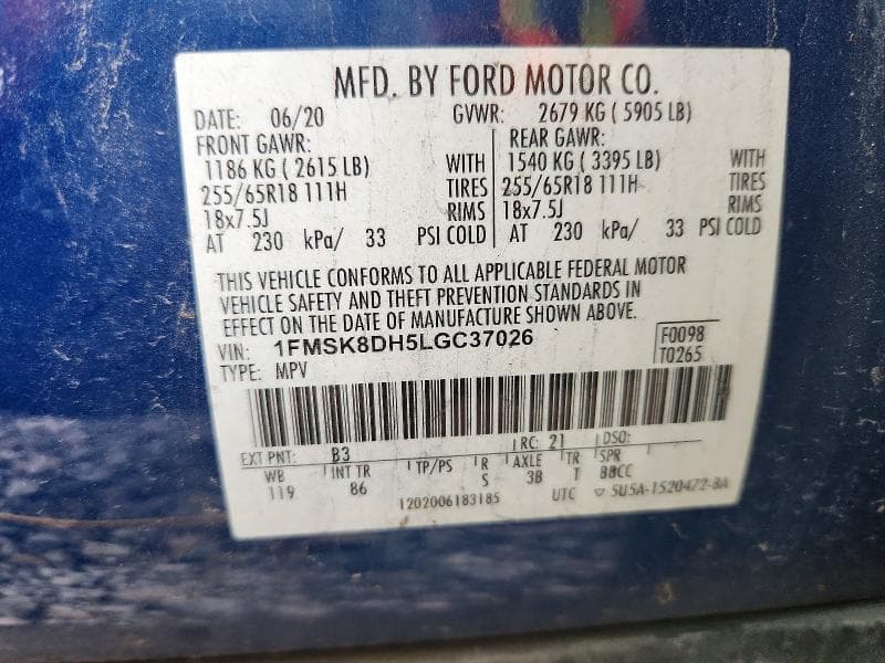 2020 FORD EXPLORER XLT 13