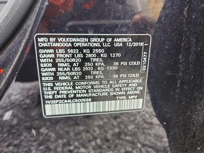2020 VOLKSWAGEN ATLAS SEL 13