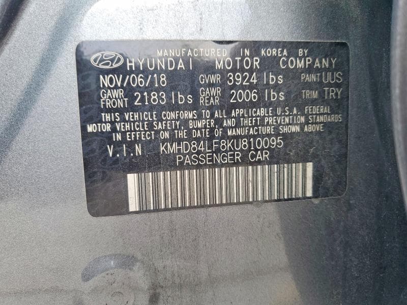 2019 HYUNDAI ELANTRA SEL 12