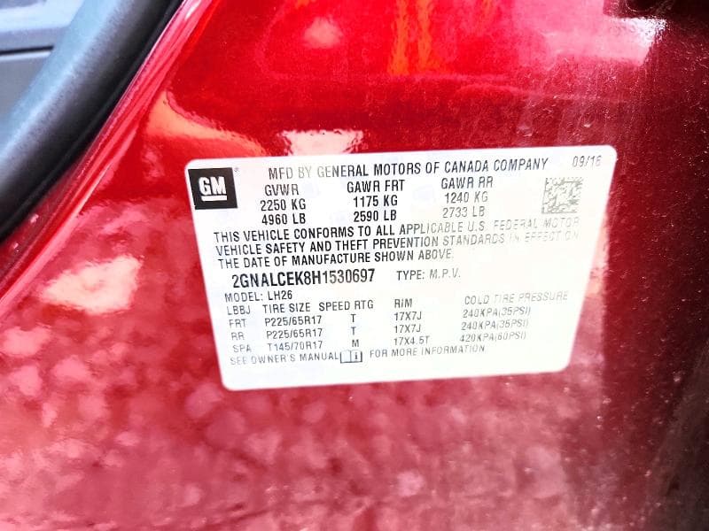 2017 CHEVROLET EQUINOX LT 13