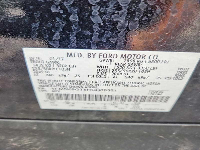 2017 FORD EXPLORER SPORT 13