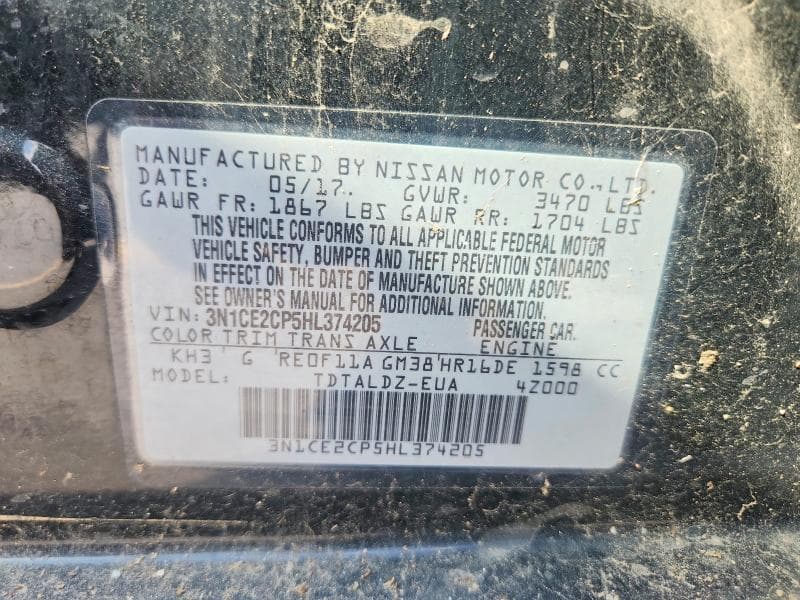 2017 NISSAN VERSA NOTE SV 13