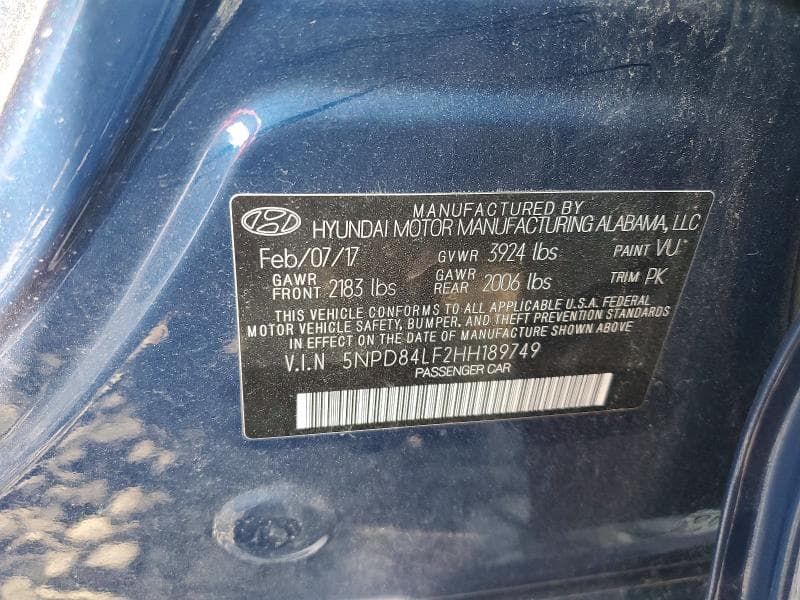2017 HYUNDAI ELANTRA SE 12