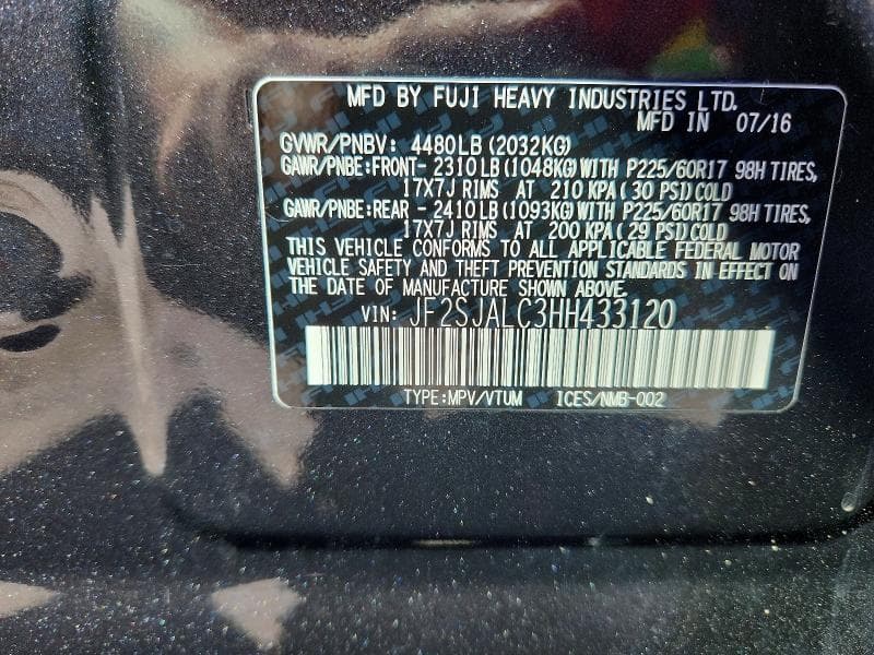 2017 SUBARU FORESTER 2.5I LIMITED 12