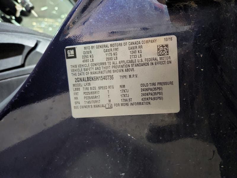 2017 CHEVROLET EQUINOX LS 12