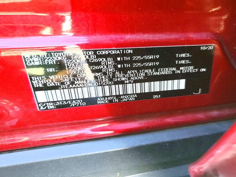 2021 TOYOTA VENZA LIMITED 13
