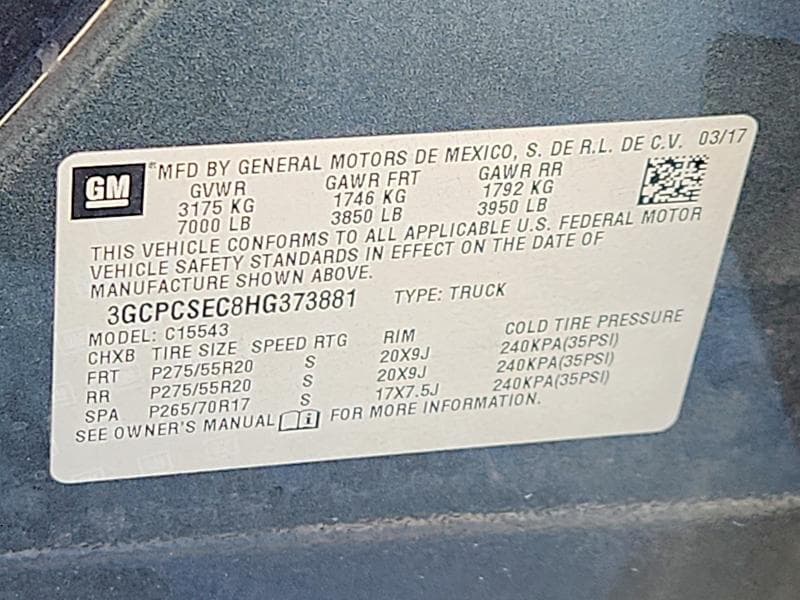 2017 CHEVROLET SILVERADO C1500 LTZ 12