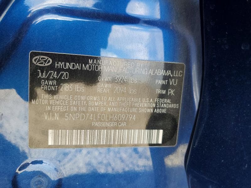 2020 HYUNDAI ELANTRA SE 12