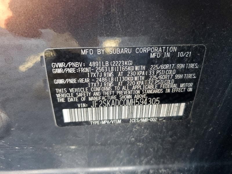 2021 SUBARU FORESTER 13