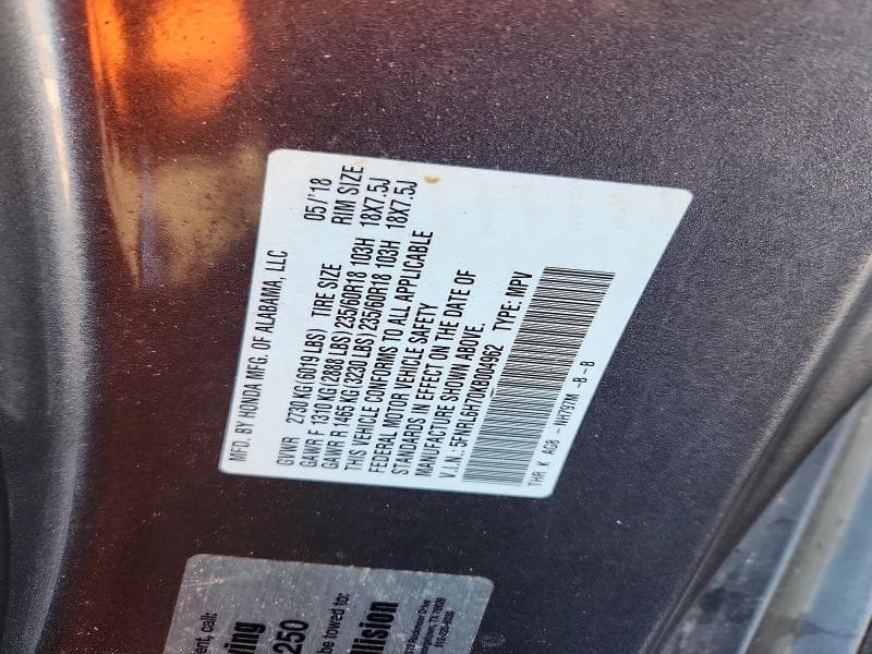 2019 HONDA ODYSSEY EXL 12