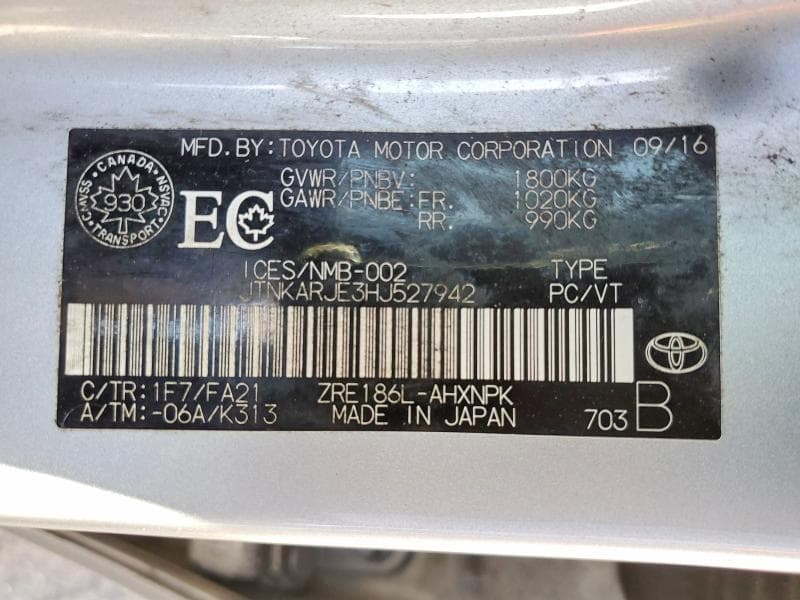 2017 TOYOTA COROLLA IM BASE 13