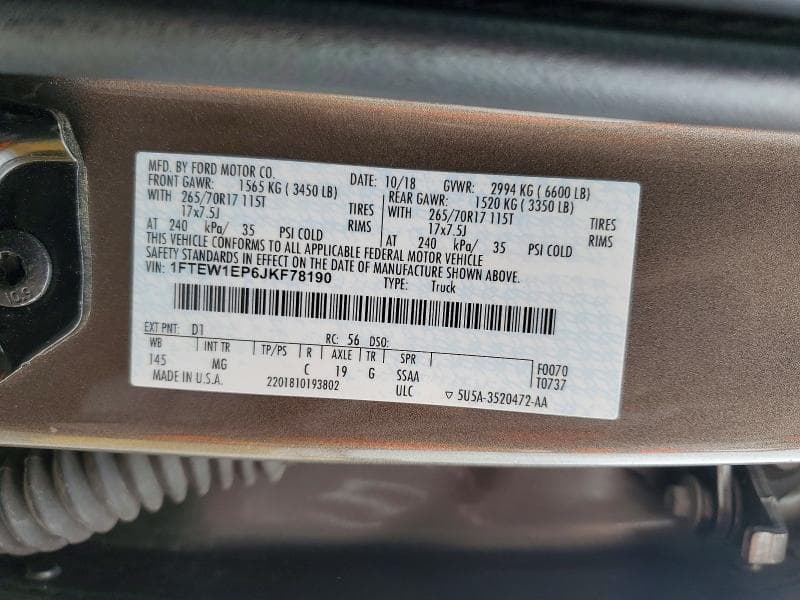 2018 FORD F150 SUPERCREW 12