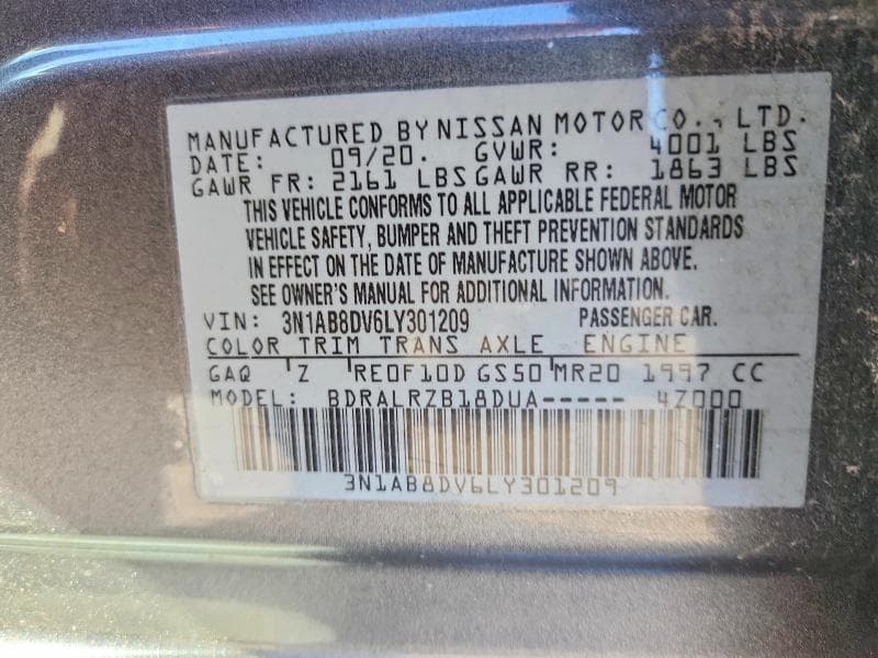 2020 NISSAN SENTRA SR 13