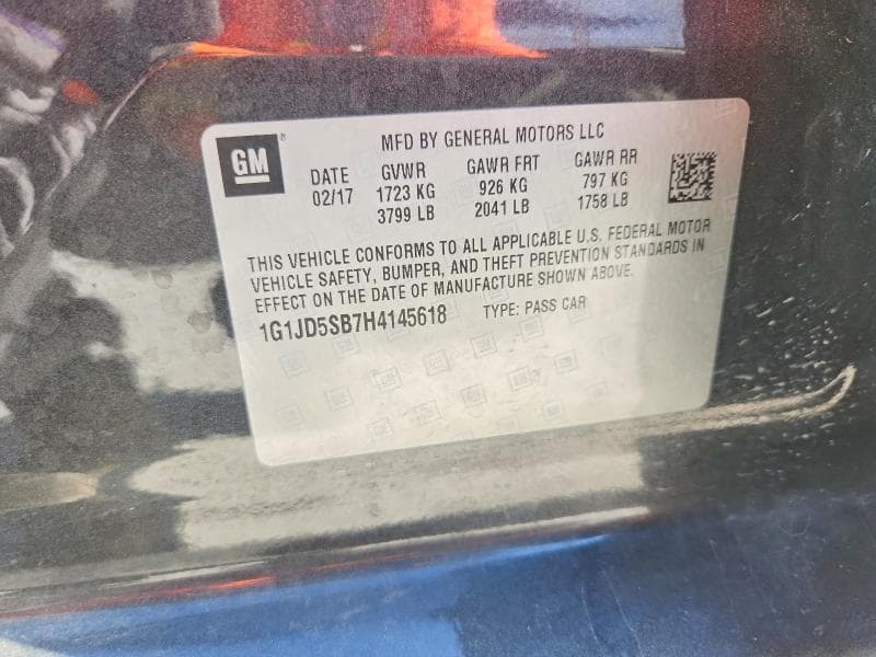 2017 CHEVROLET SONIC LT 12