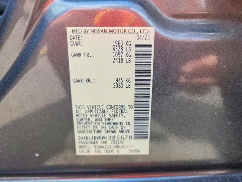 2023 NISSAN ALTIMA S 13