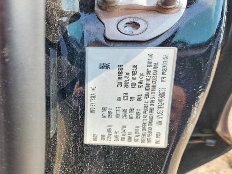 2022 TESLA MODEL 3 12