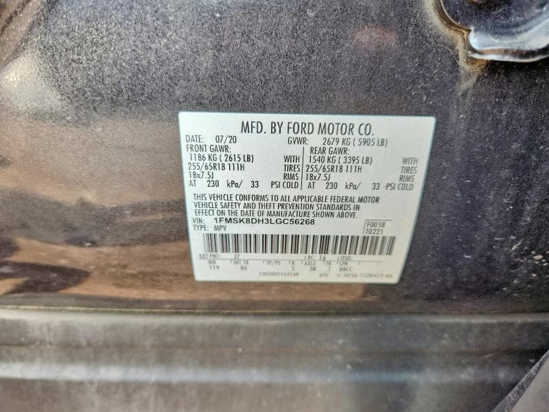 2020 FORD EXPLORER XLT 13