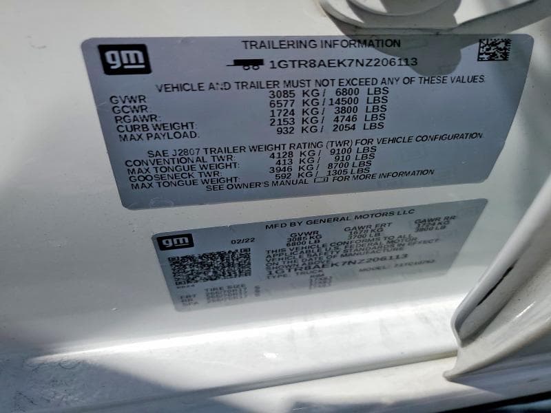 2022 GMC SIERRA LIMITED C1500 12