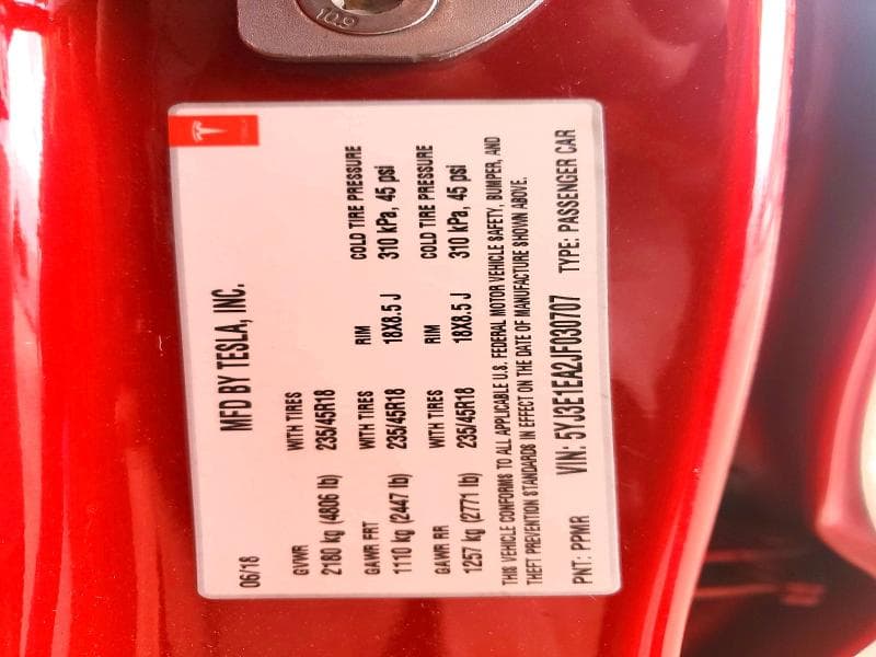 2018 TESLA MODEL 3 13