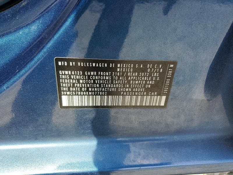 2019 VOLKSWAGEN JETTA S 12