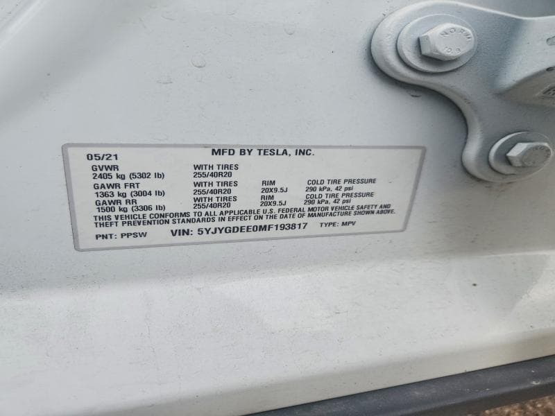 2021 TESLA MODEL Y 12