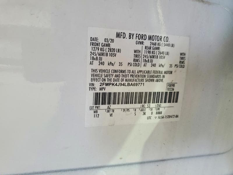 2020 FORD EDGE SEL 13
