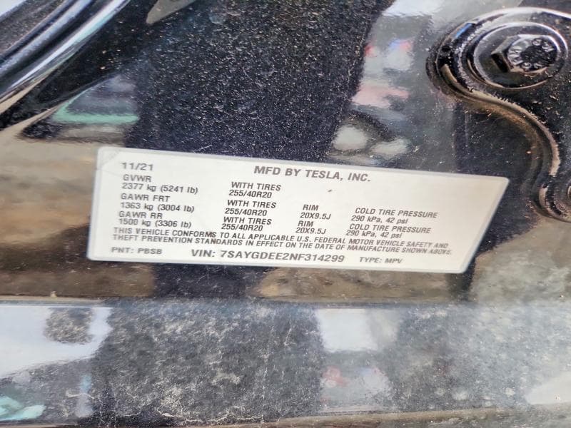 2022 TESLA MODEL Y 12