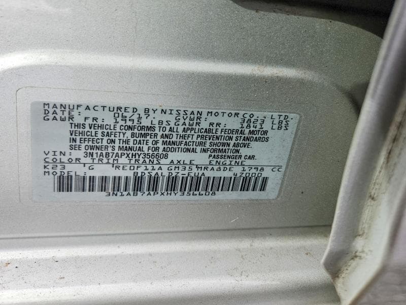2017 NISSAN SENTRA SV 12