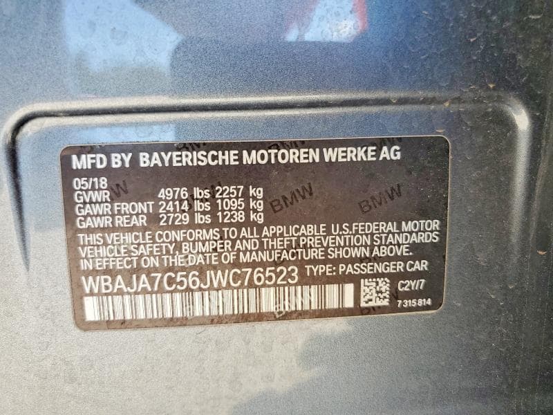2018 BMW 530 XI 12