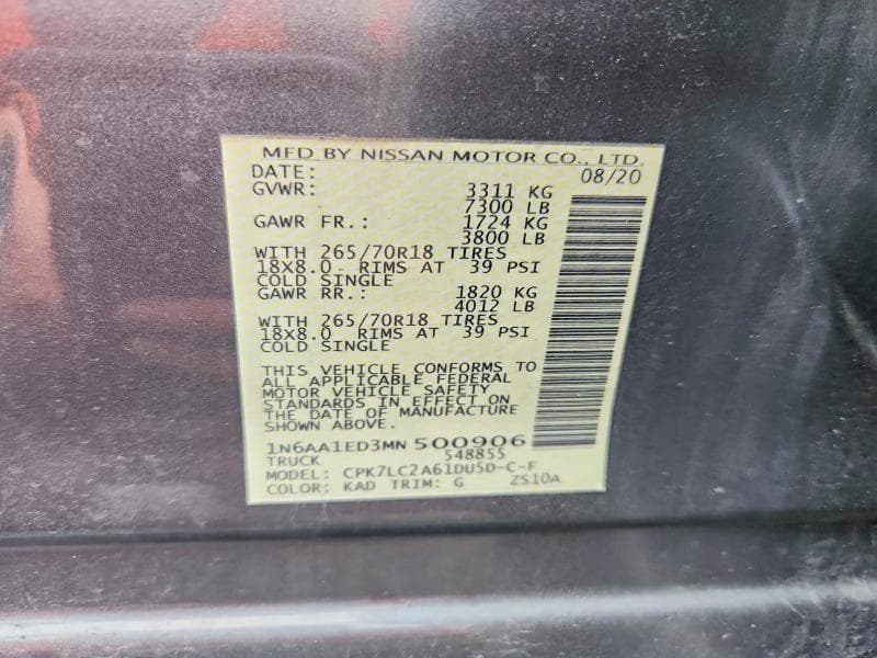 2021 NISSAN TITAN SV 12