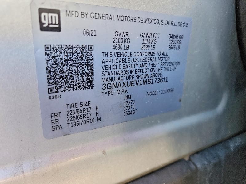 2021 CHEVROLET EQUINOX LT 13
